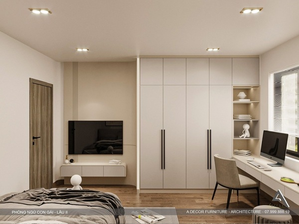 Thiết kế phòng ngủ con gái - Nội Thất A Decor - Công Ty TNHH Kiến Trúc - Nội Thất A Decor